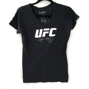 UFC Ronda Rousey Black Tshirt Rowdy Fan Top Women Large Fitted Shirt ShortSleeve